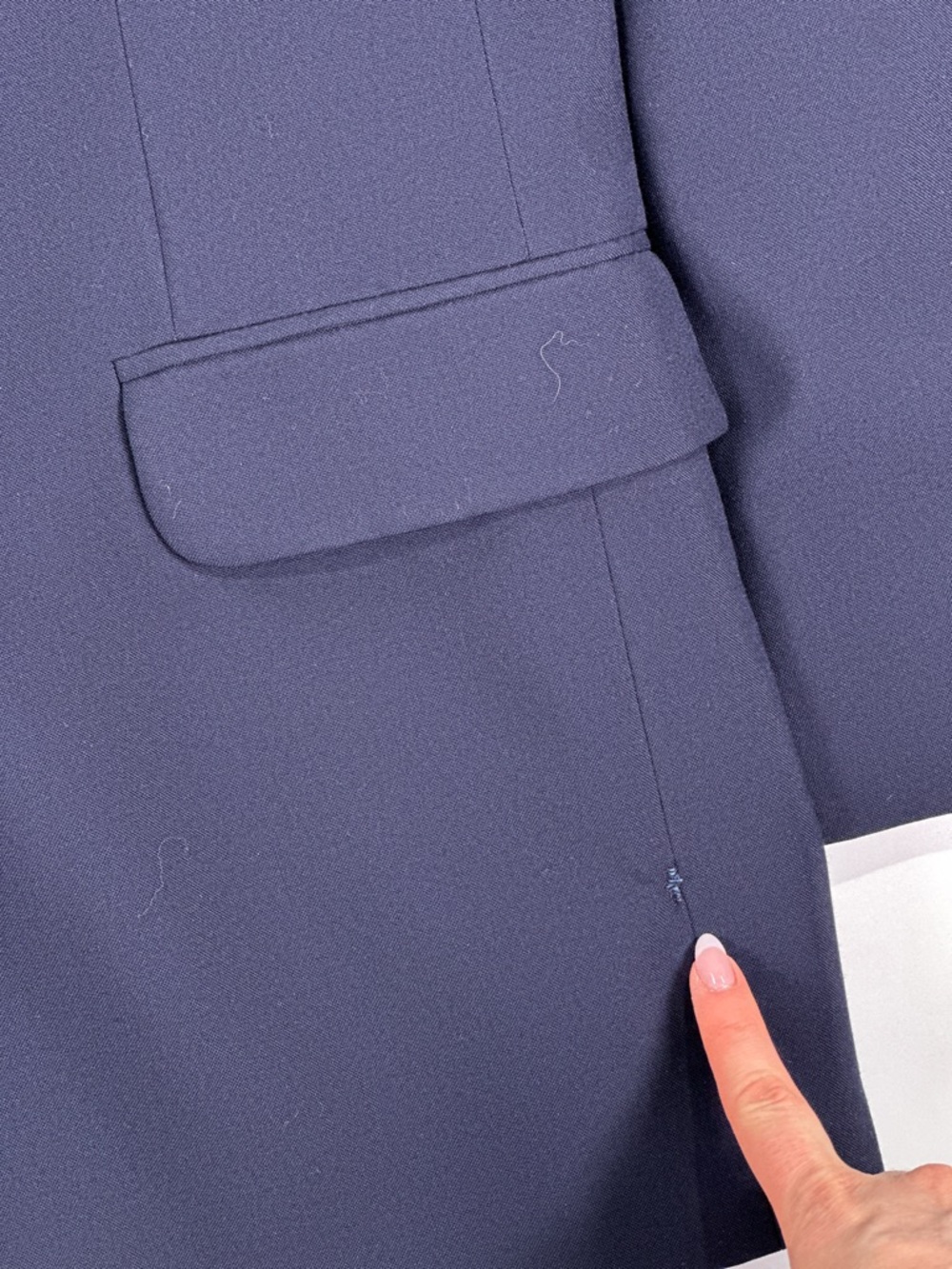 Martunique Ltd Vintage 2 Button Blazer Wool Blend Navy Blue 40L - Picture 16 of 16